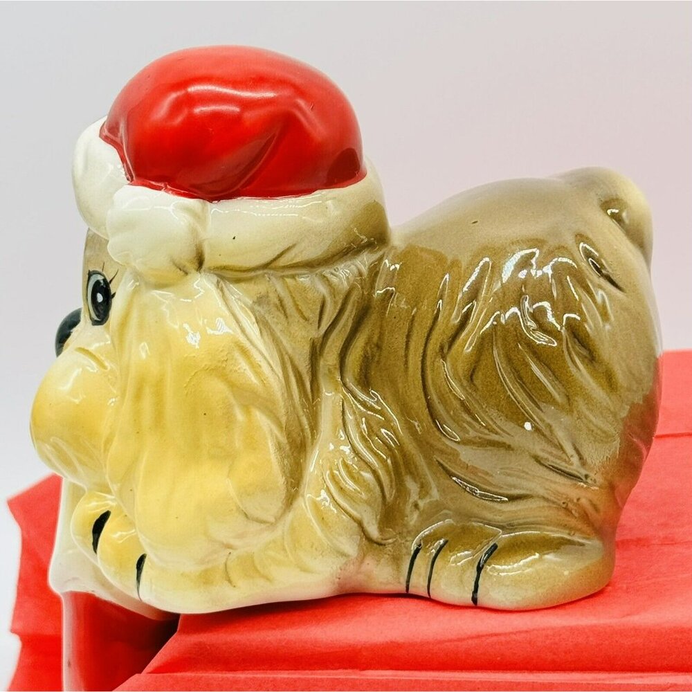 House of Lloyd Dog Christmas Stocking Holder Shelf Sitter Figurine Vintage - Picture 8 of 11